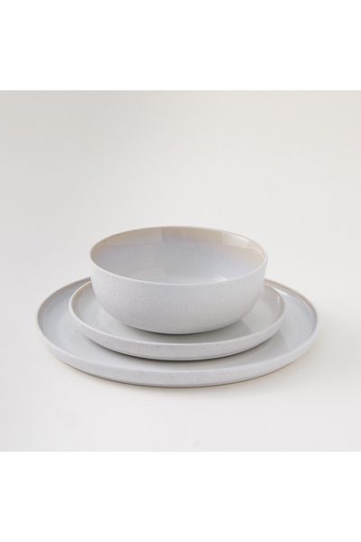 LA MESA 12pcs porcelain rustic beige glaze dinner set