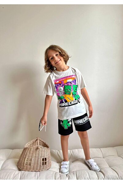 YİGİT BUTİK Yigit Boutique Printed Boys' Suit with Shorts