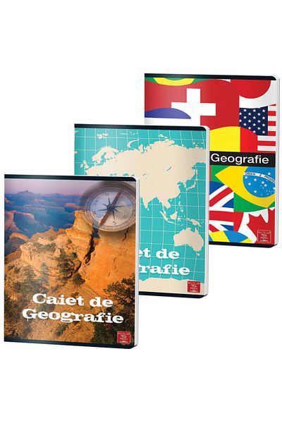 PIGNA , Geography Notebook A4, 24 Pages, Map Ruling, Color Cover, Stapled Binding