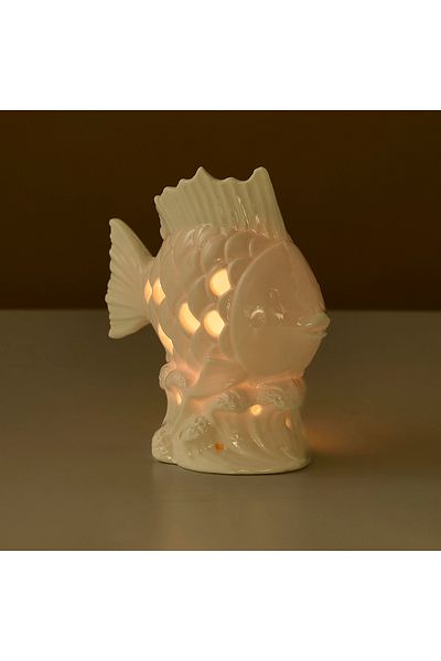 Lifestyle Fish Textured Ceramic Oil Burner - 13x7x14 cms