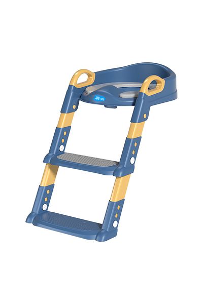 Little Mom Reductor toaleta pentru copii, Little Mom Blue, pliabil, ergonomic, cu sezut din PVC, manere de sust