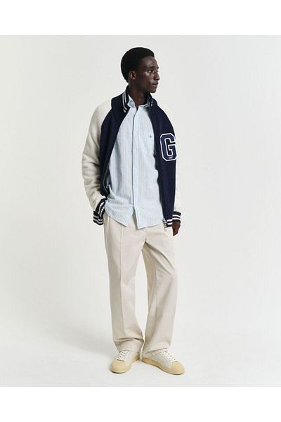 Gant Regular Fit Striped Cotton Linen Shirt