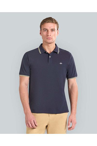 Gant CONTRAST TIPPING POLO FOR MEN (NAVY WITH WHITE ACCENTS)
