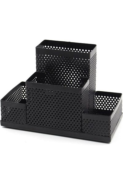 rexa Black Desk Organizer – Multi-Compartment Office Storage for Stationery & Accessories