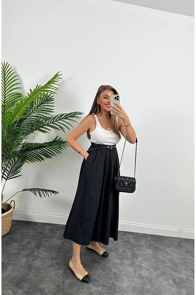 FioriModa Flared Skirt with Elastic Waist