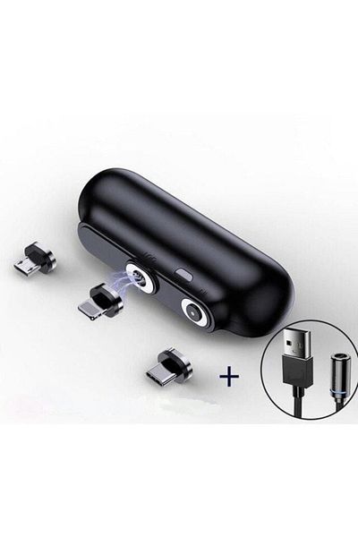 divendi-ro Baterie externă 3 în 1, magnetică, universală, cu încărcare rapidă de 2600 mAh și indicator LED