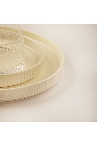 LA MESA 18Pcs Porcelain Dinner Set Ramas Collection In Beige