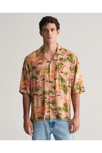 Gant Relaxed Fit Hawaiian Print Short Sleeve Shirt