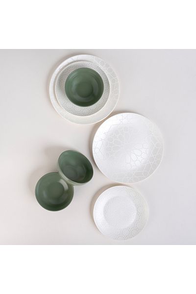 LA MESA multi color porcelain 18 pc dinner set