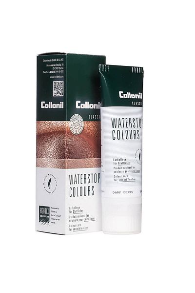 Collonil Waterstop Colours Almond Oil Shoe Cream, 75 ml, darkberry