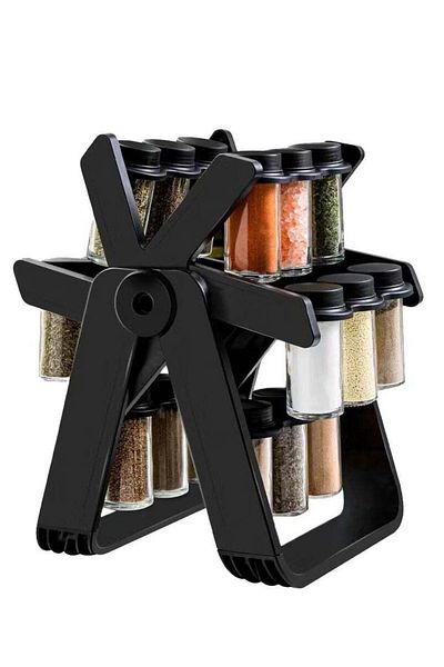 Primo Plus Dinex Rotating Spice Rack with 18 Jars, 100ml Capacity