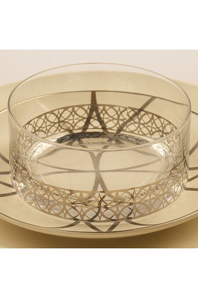 LA MESA Porcelain 18Pcs Dinner Set Kairouan Collection, Silver