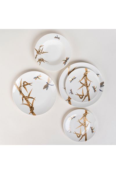 LA MESA yellow porcelain 18 pc dinner set