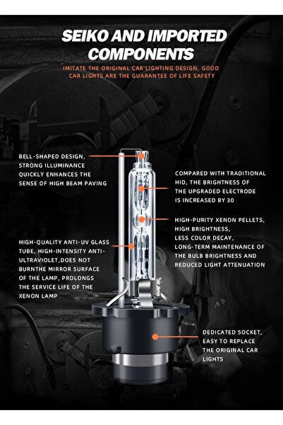 Universala Set of 2 D2S xenon 6000K car bulbs, high efficiency and reliability