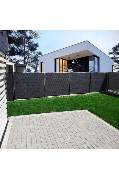 SERSIMO Panou de gard de grădină pentru intimitate, PVC, 35 x 0,05 m, gri antracit