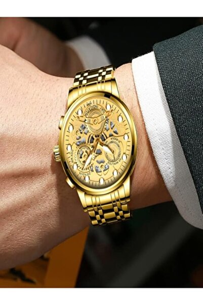 Cyber Quartz Watch Brand Gold Watch Men's Automatic Hollow Trend