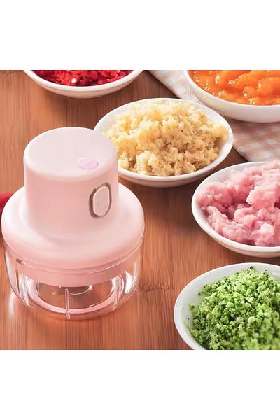 Bodhi Automatic Mini Garlic Food Grinder, Chopper, 250ml Capacity, Pink