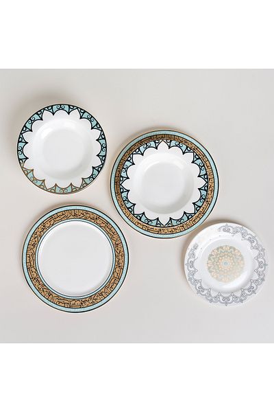 LA MESA multicolor porcelain 18 pc dinner set