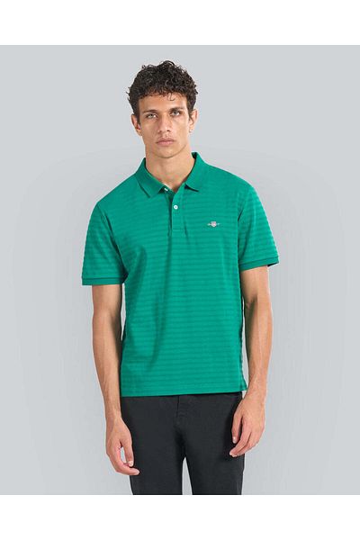 Gant Textured Striped Polo Shirt