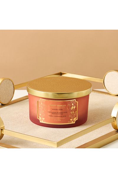 Scent.d London Scent.d London Sweet Vanilla Scented 3-Wick Jar Candle - 450 gms