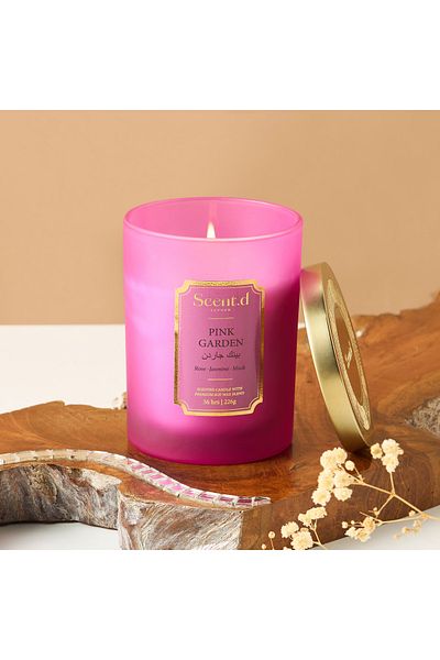 Scent.d London Pink Garden Scented Jar Candle - 226 gms