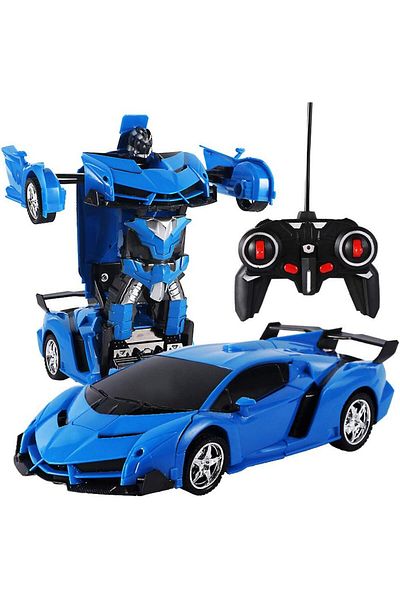 rexa Super Power Transformer RC Robot Car – 2-in-1 Remote Control Car & Robot with Lights and Sound