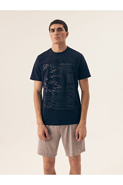 Henderson Pijama bărbătească modernă și minimalistă, cu imprimeu inspirat de ...