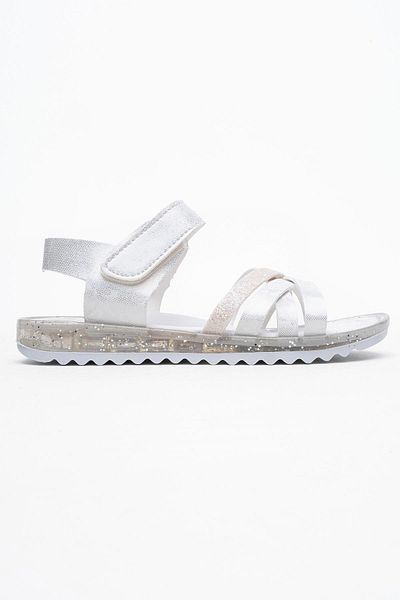 CCWAY AYAKKABI Cross Velcro Children's Sandals White