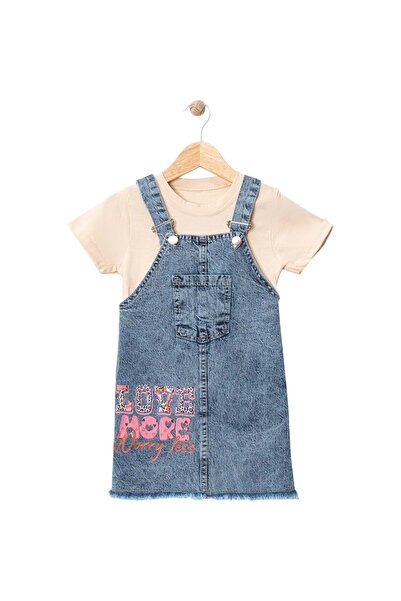 Babexi Дънков пъзел с щампа LOVEMORE и тениска син