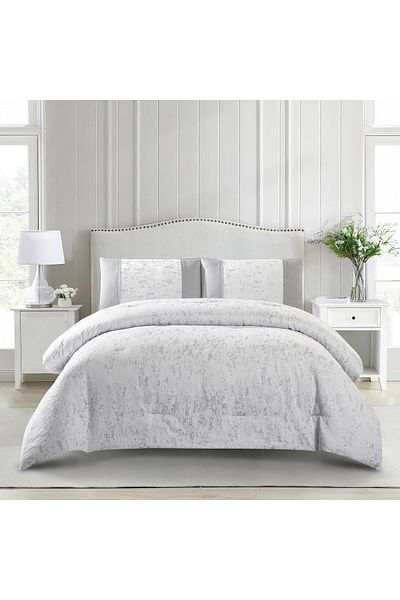 Boutique Blanche 3pcs polyester comforter set king, grey 220*240cm