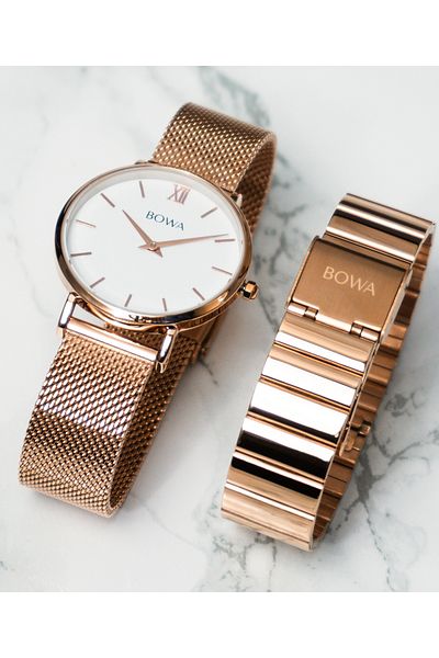 Bowa Women's watch London White Rose-Gold 33 SET