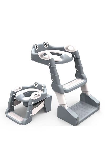 Little Mom Little Mom Grey multifunctional 2 in 1 baby reducer, foldable, PVC ring, with container
