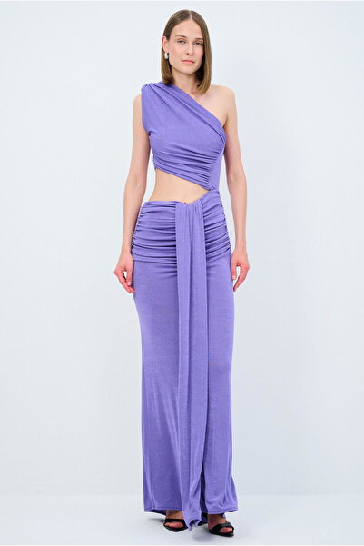 adL Night Zoom Tek Omuzlu Uzun Elbise