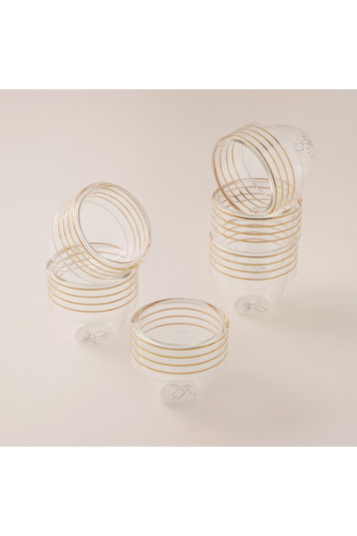 Dallaty glass coffee cup set 6pcs, gold