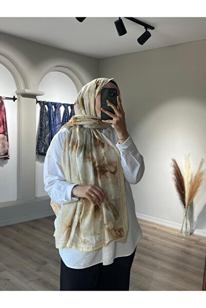 Merwiss Yazlık Sera Desen Kraş Terayağ Sarısı Şal