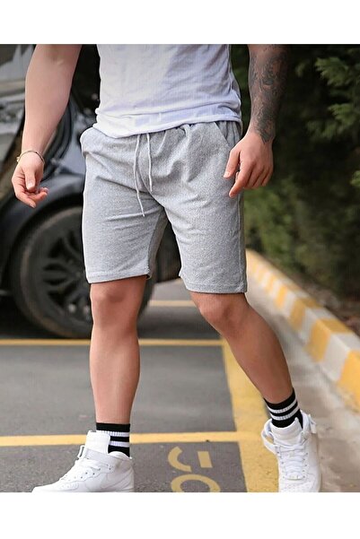 Le Vion Erkek Penye Şort Siyah Ve Gri Ikili Set