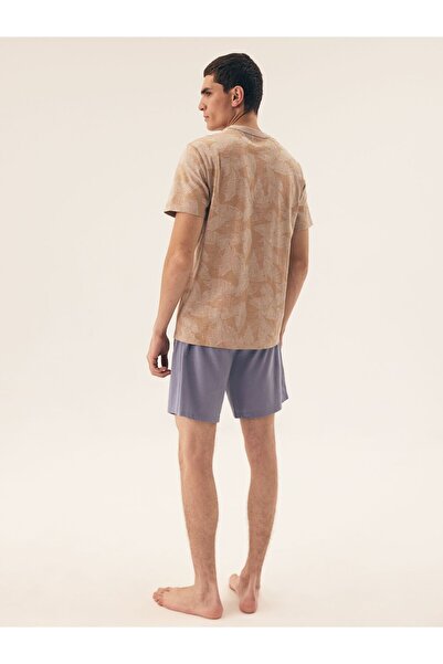 ESOTIQ Men's Classic Short Pajama Set T-Shirt & Shorts 100% Cotton Breathable Soft Camo Design | South