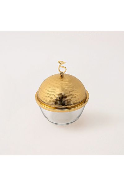 Dallaty gold steel and glass date bowl