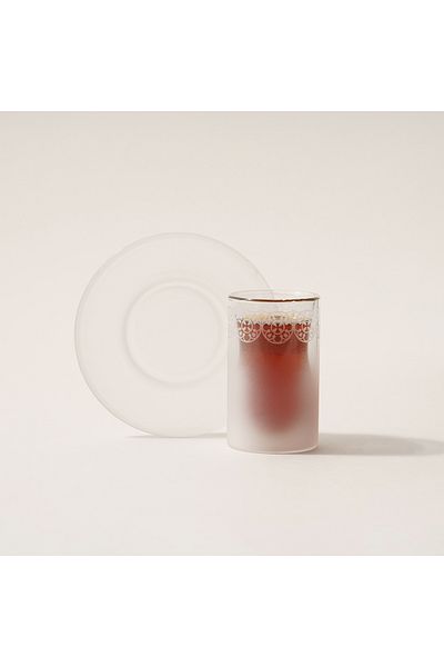 Dallaty tea set 12 pcs white frosted glass