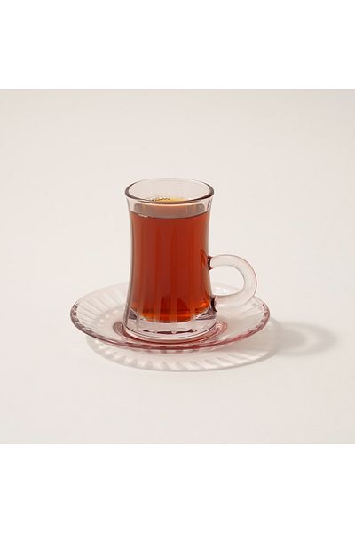 Dallaty 12pcs glass tea set pink
