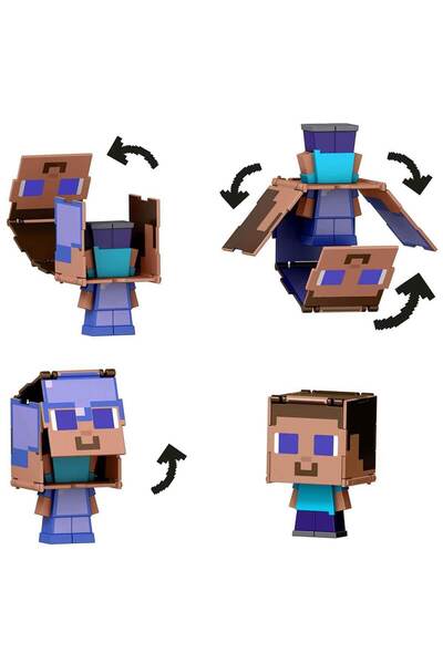 mattel Minecraft Flipping' Figs 2in1 Dönüşen Figür HTL43 - Steve In Enchanted Armor Ve Steve Jcn19