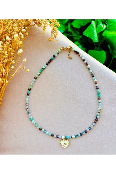 Markiz Takı African Turquoise Stone Natural Stone Necklace