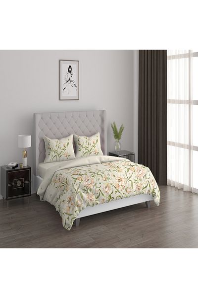 Boutique Blanche Peony garden 3pc comforter king beige 220*240 cm