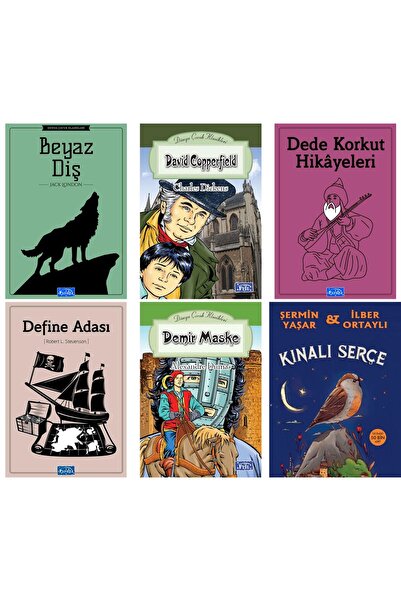 Parıltı Yayınları Kınalı Serçe .beyaz diş .demir maske .define adası dede kor...