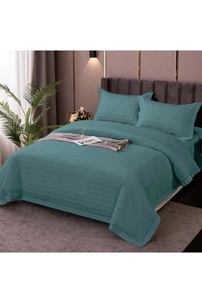 Pucioasa Bed linen 1 person, polycotton damask, Pucioasa, IMP12 Green