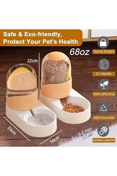 TRADE BAY Dog Cat Feeder and Water Dispenser, Capacity 3.8L