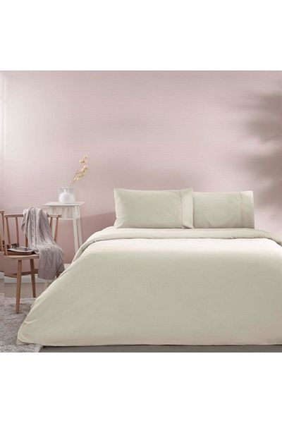 Taç Bed linen 1 person 100% cotton ranforce, duvet cover sheet 160x220cm, Tac, Queen Basic Ecru