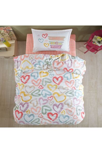 Pucioasa Single bed linen with hearts, 100% cotton ranforce, Pucioasa, Selfie