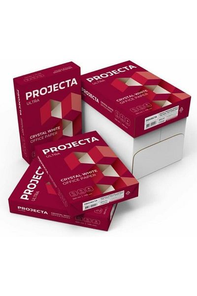PROJECTA Ultra A4 Copy Paper, 80 GSM, Crystal White, Premium Grade 'A', 500 Sheets, Chlorine-Free, Eco-Certif
