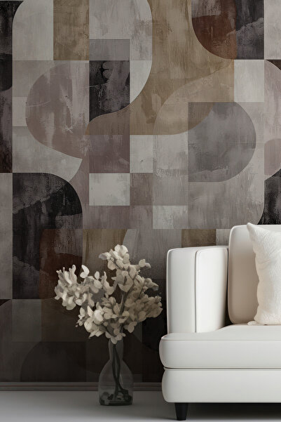 dreamwall Vintage Kahverengi Soyut Desenli Duvar Kağıdı